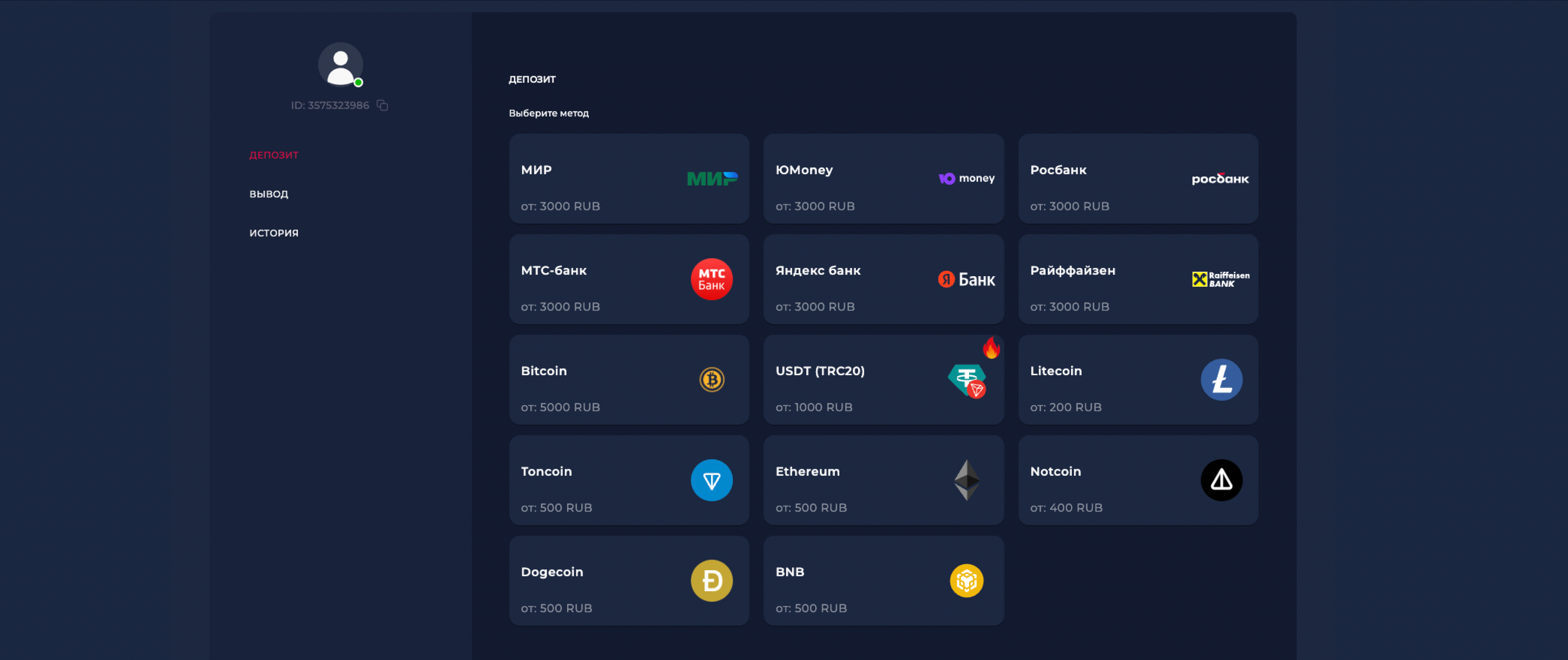 Платежные методы